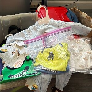 Baby Clothing Bundle with Blue and Green Outfits